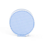 Round blue and white gingham travel or diaper bag organizer