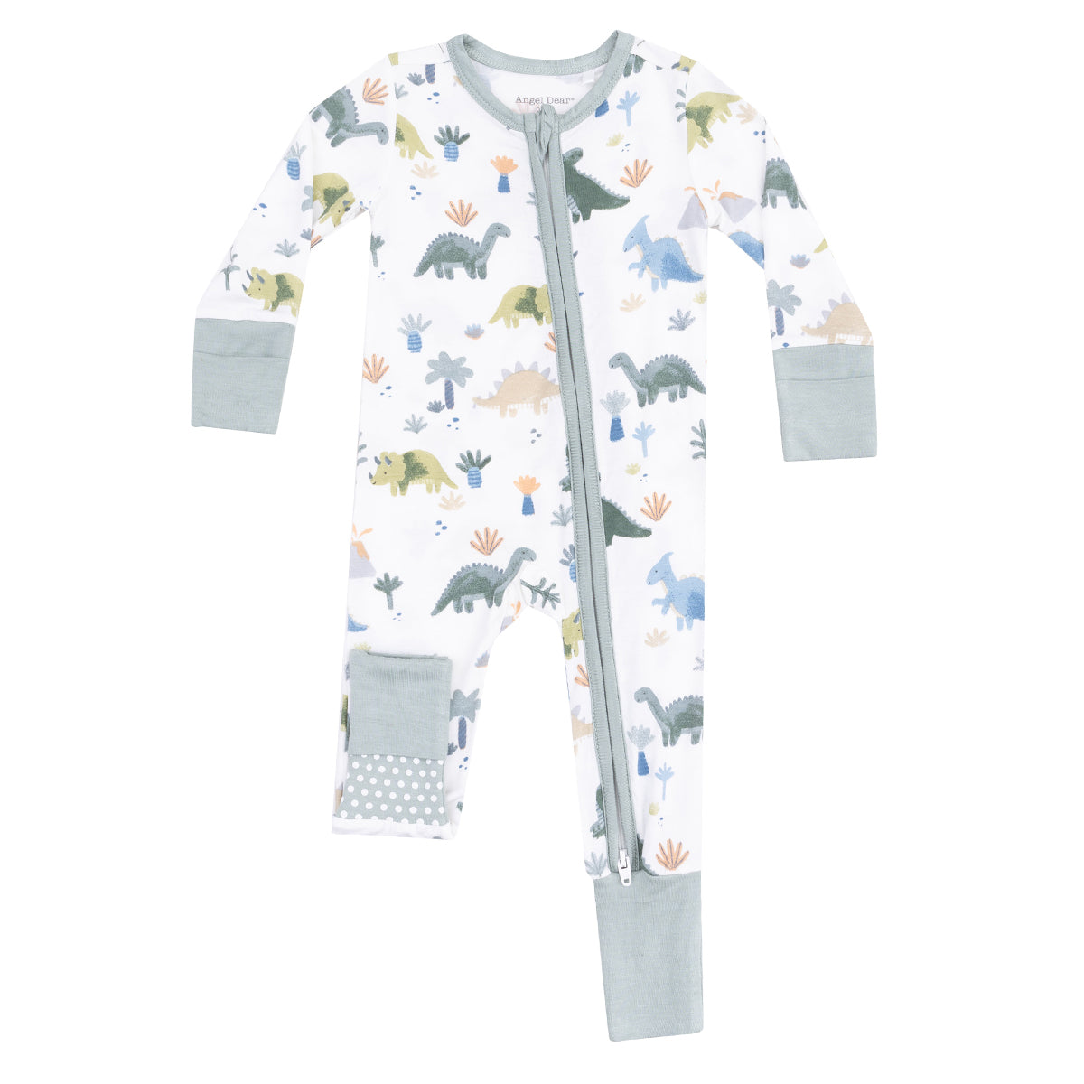 Boy's Soft Dinos Zipper Romper