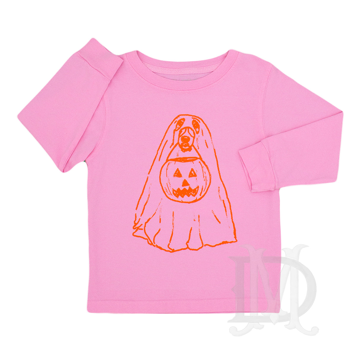 Girl's Halloween Spooky Dog Pink Tee