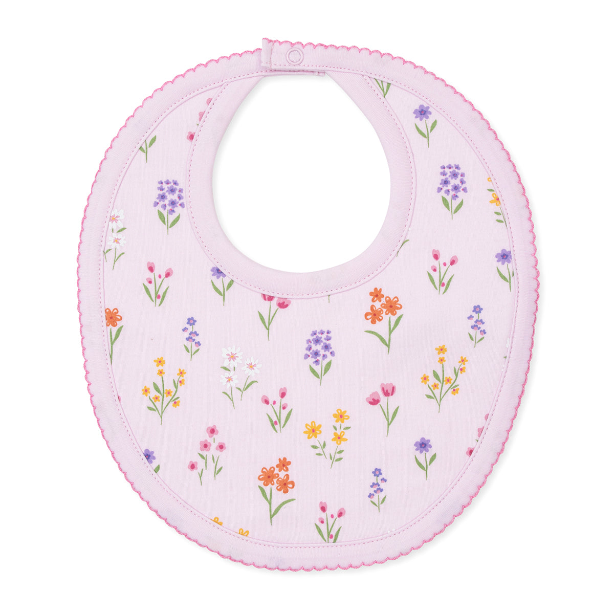 Baby girl's pink spring floral bib