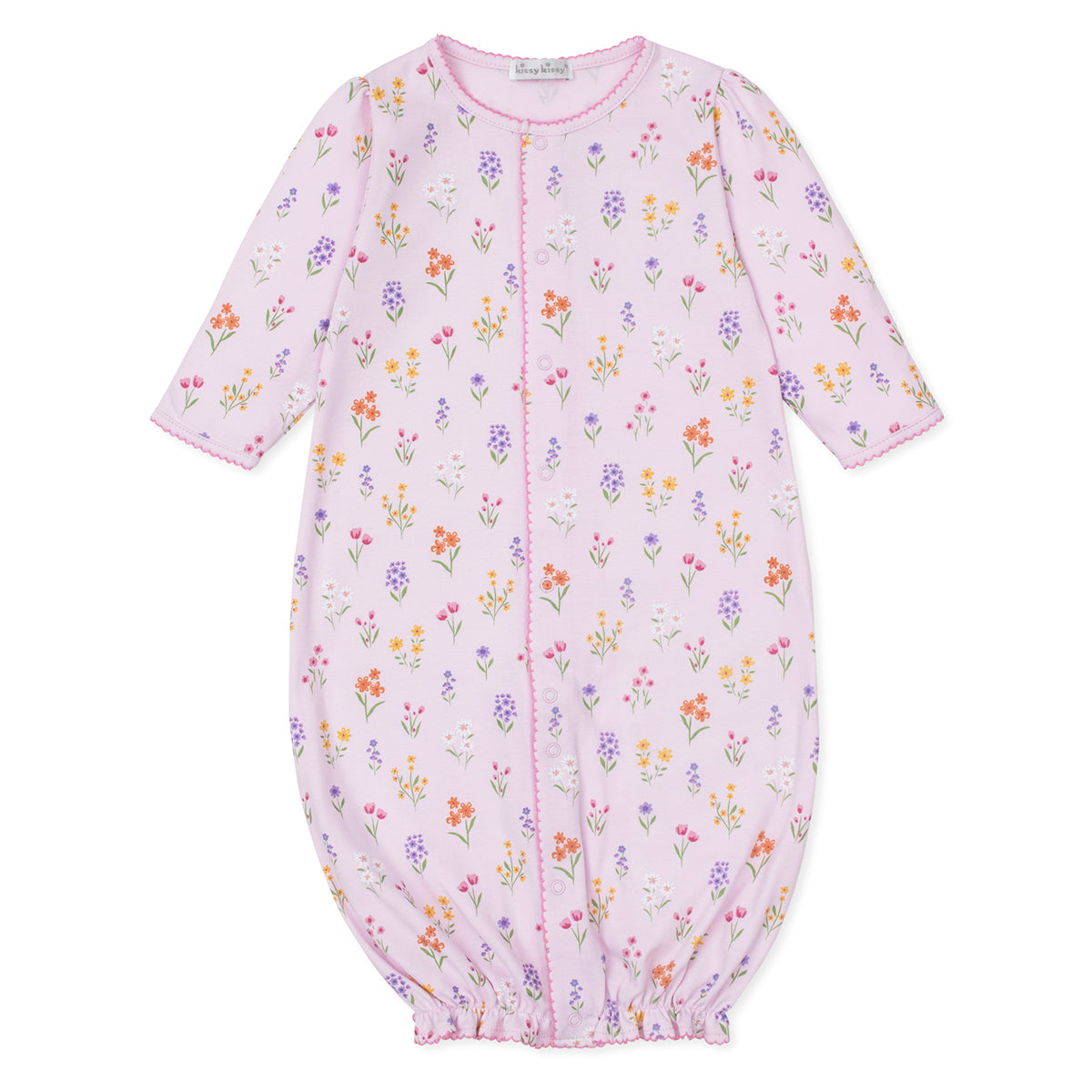 Baby girl's pink floral spring converter gown