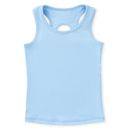 Blue girls athletic racerback tank top