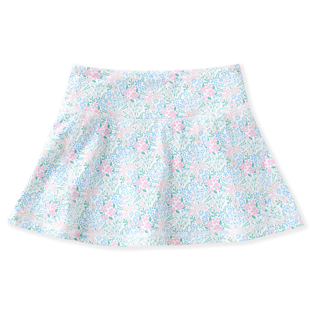 Girls floral athleisure tennis skort with built-in shorts and pocket