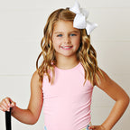 Girls pink racerback active tank with keyhole back detail