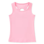 Girls pink racerback active tank with keyhole back detail