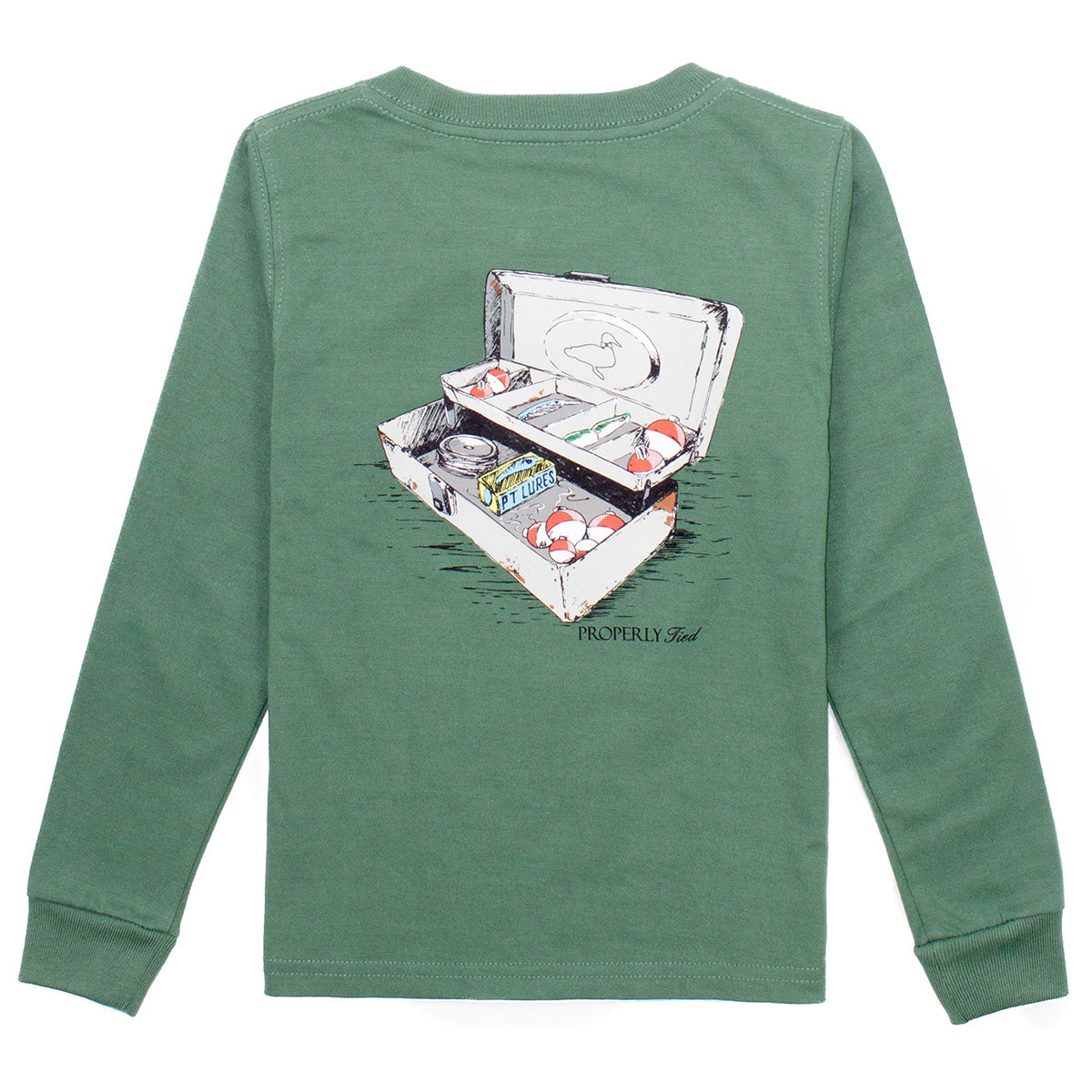 Boy's Tackle Box on Fern Green T-Shirt