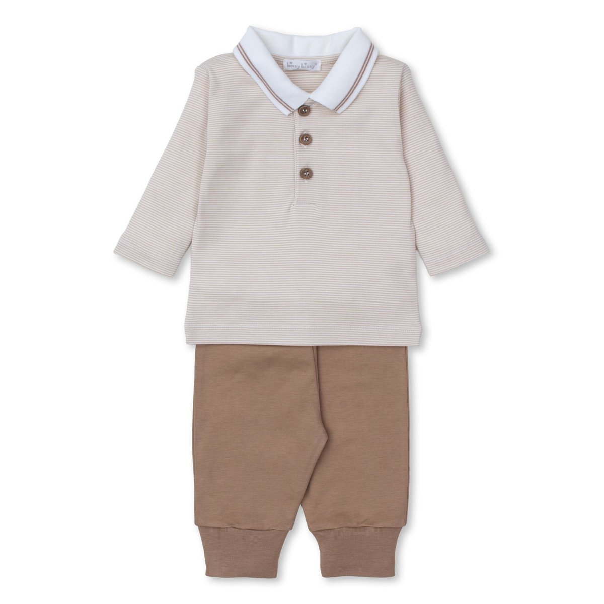 Boy's Turkey Time Tan Stripe Pant Set