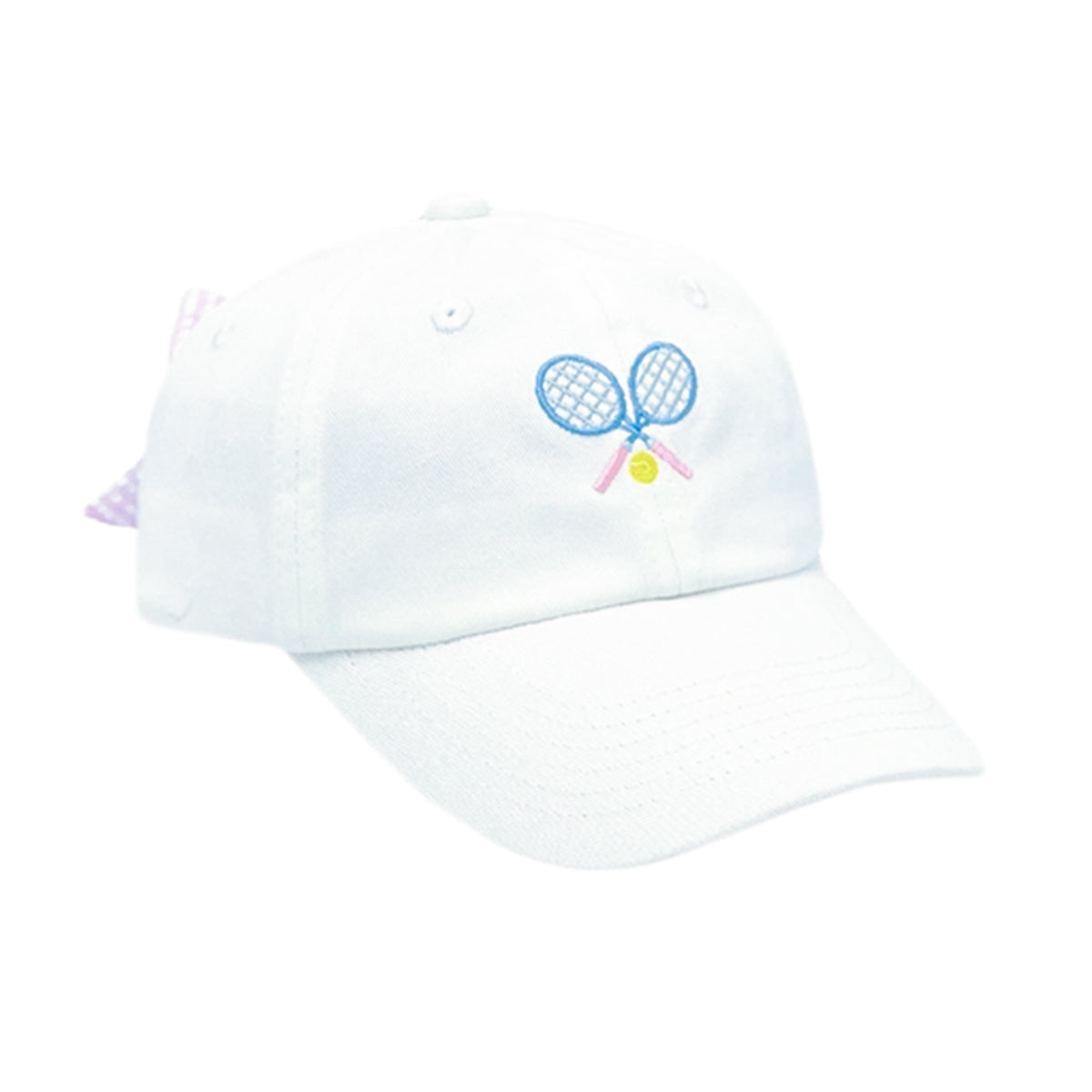 Girl's Tennis Racquets on White Baseball Cap