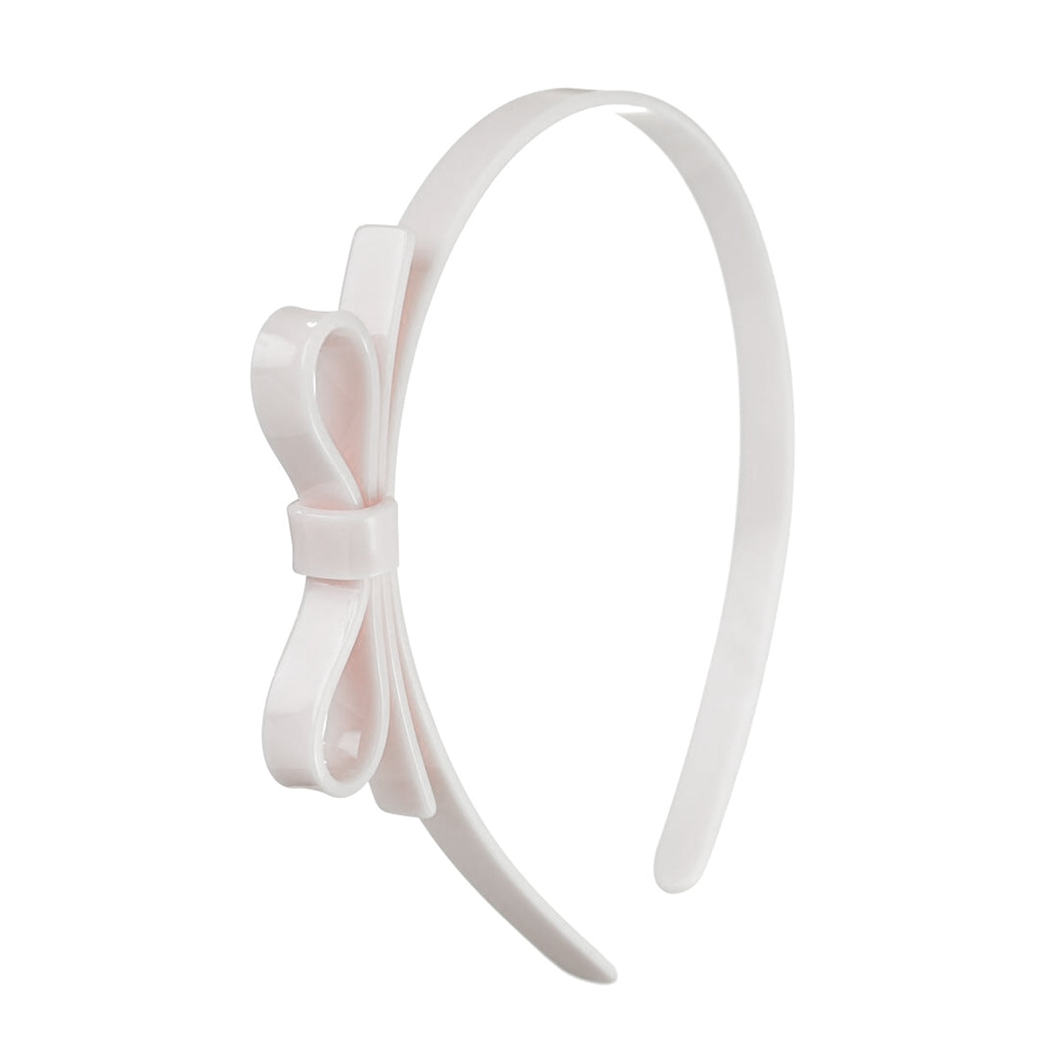Pearl White Narrow Hair Bow Little Girl's Headband by Lilies & Roses