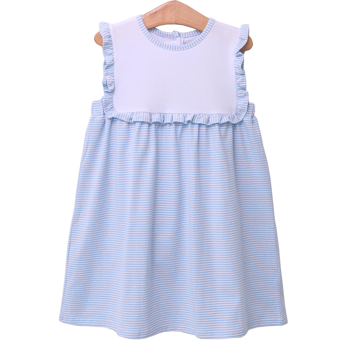 Toddler Girl's Light Blue Striped Alice Dress Trotter Street Kids