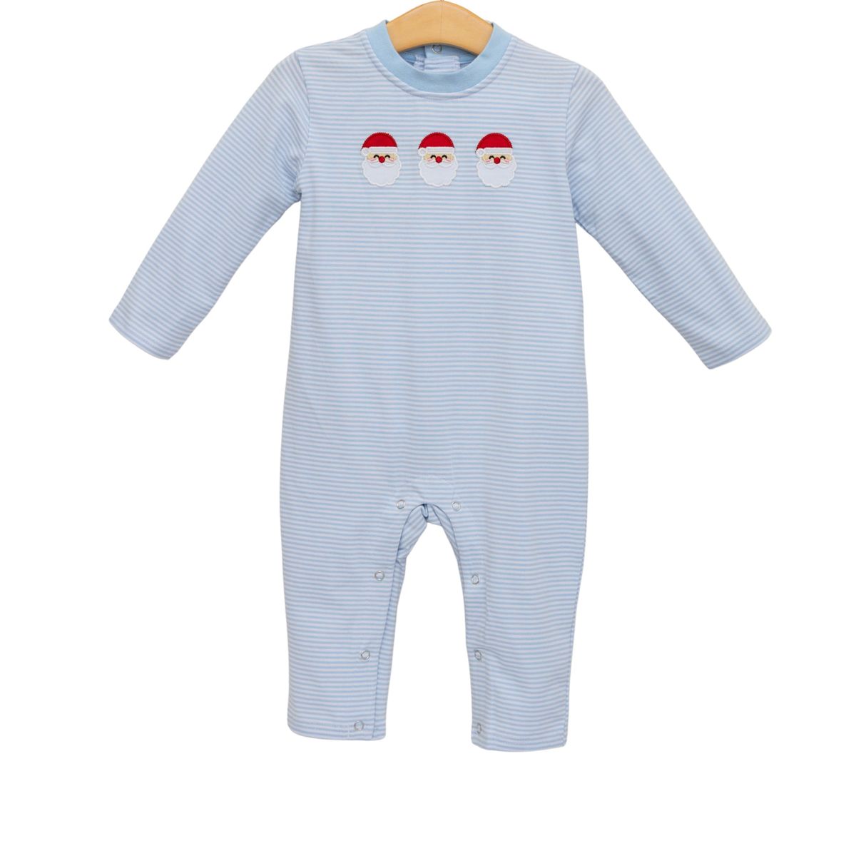 Santa Trio Romper - Blue