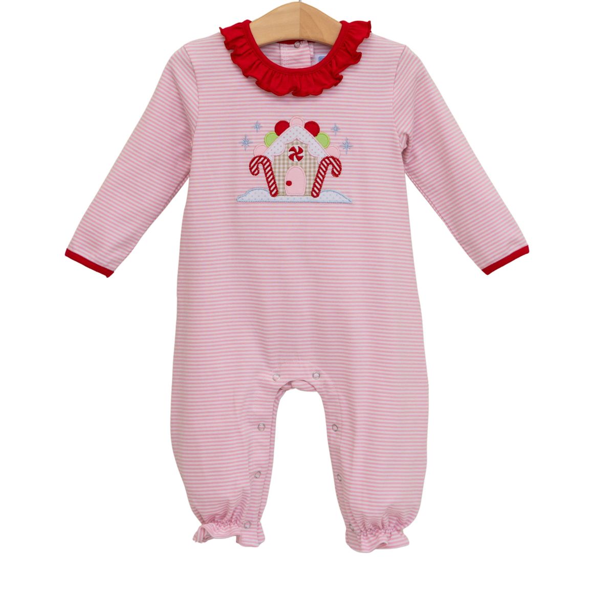 Gingerbread House Appliqued Romper