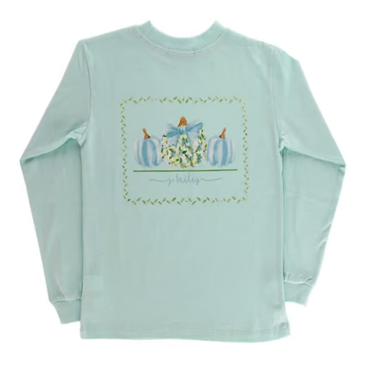 Girl's Fall Pumpkins on Seaglass Logo Tee