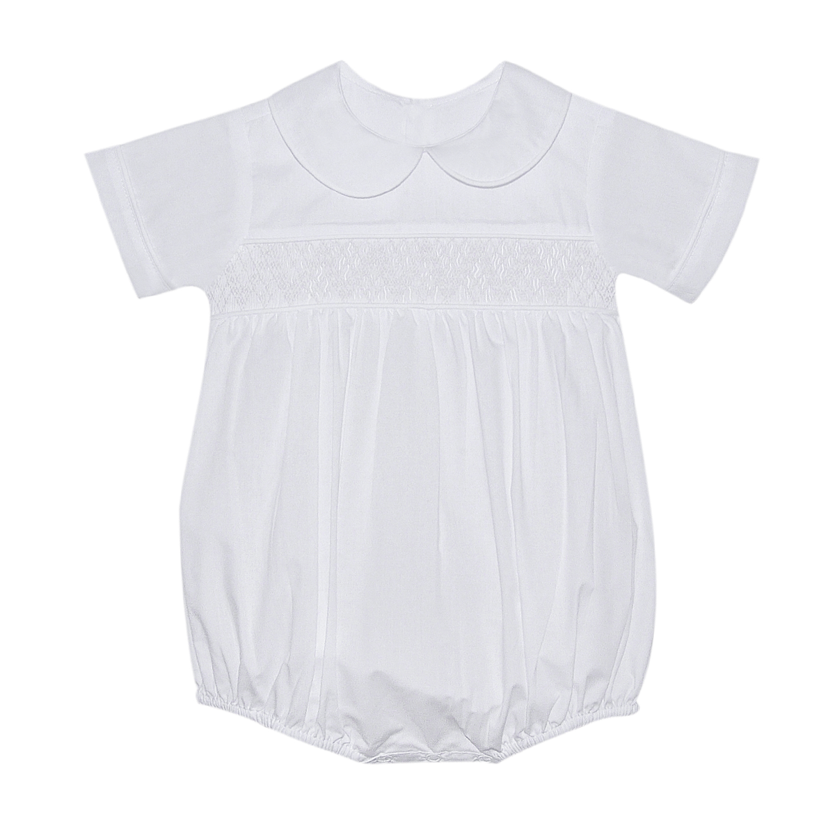 Boy's White Smocked Bubble