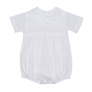 Boy's White Smocked Bubble