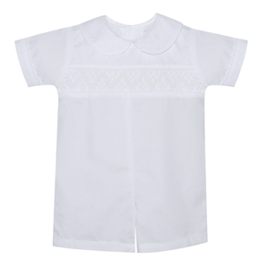 Boy's White Smocked Romper