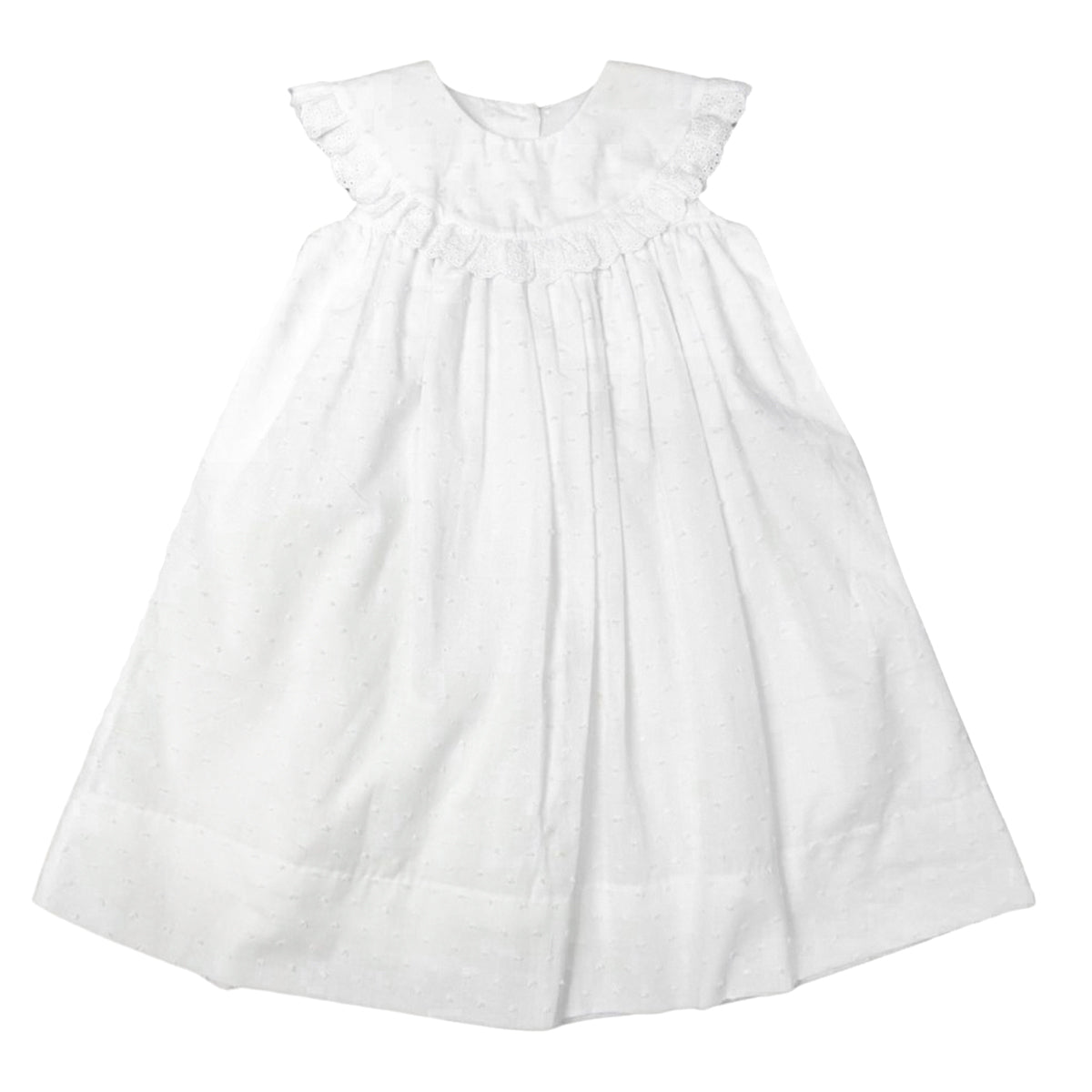 Girl's Classic White Swiss Dot Float Dress