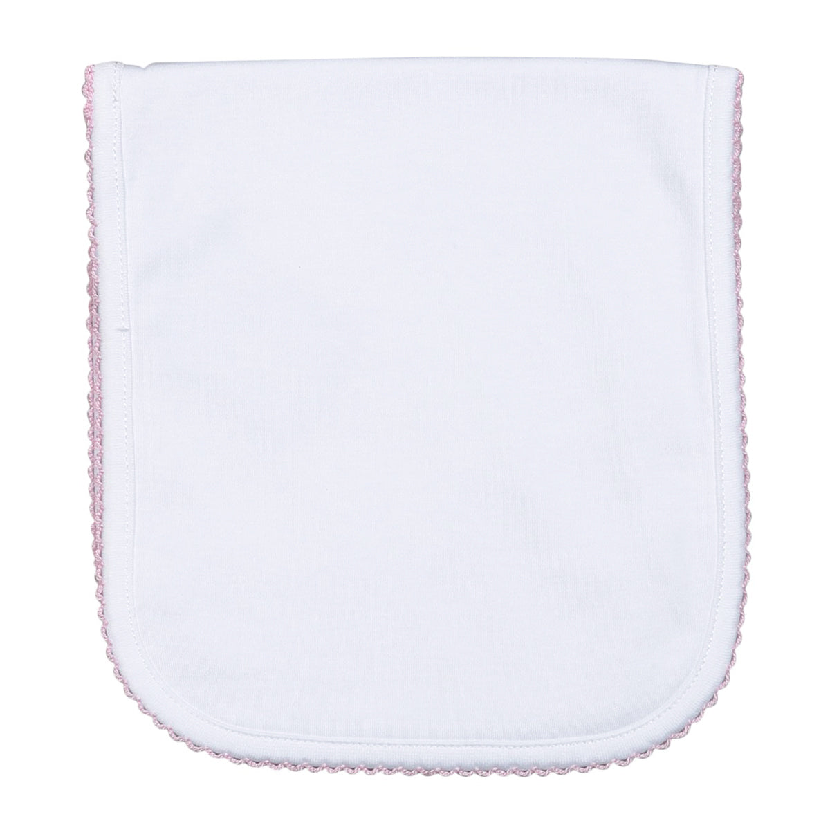 Pima Burp Cloth White with Pink Trim