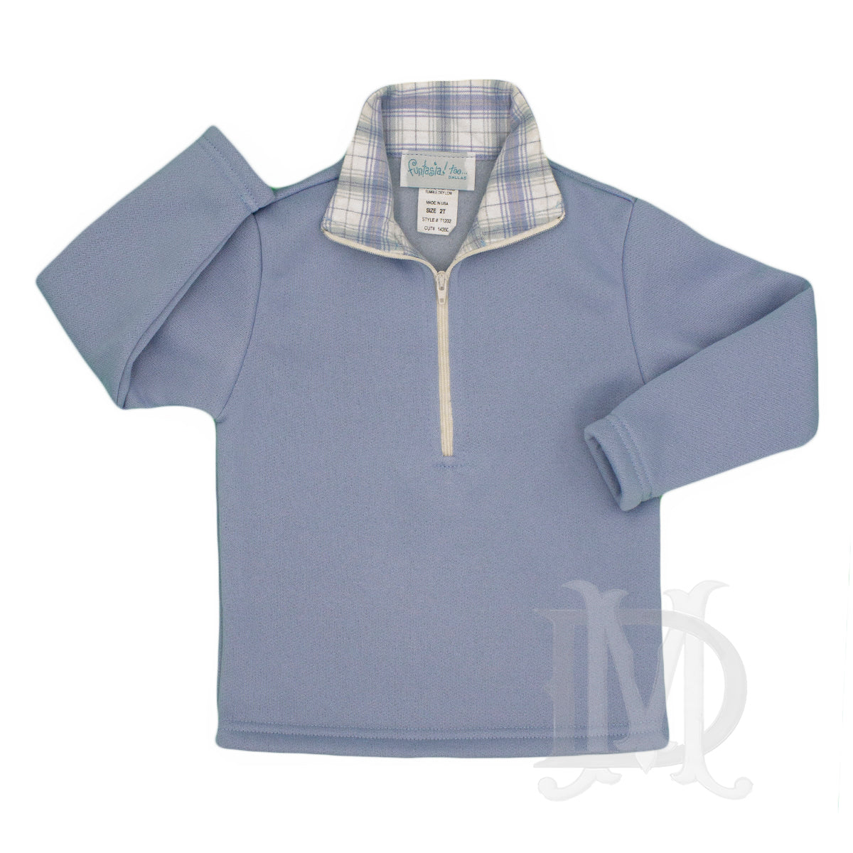 Little Boy's Blue Winter Plaid Pullover