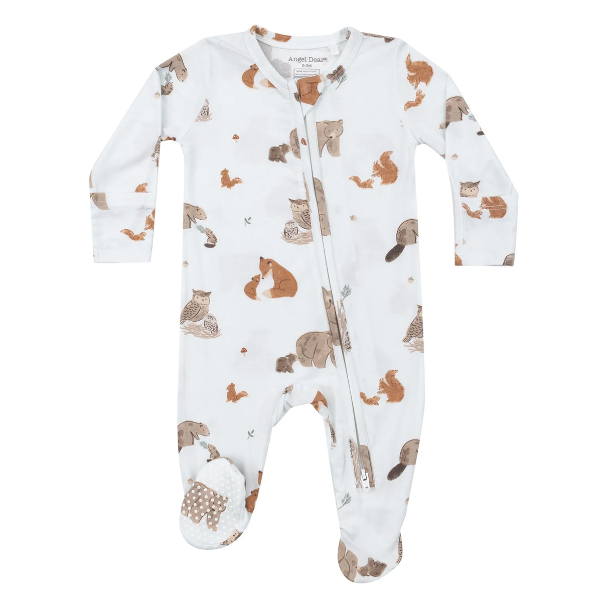 Woodland Animals Zippered Footie