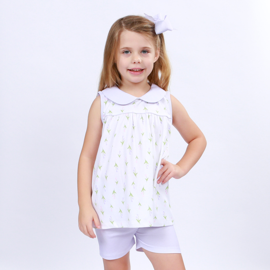 Lavender Tulips Shorts Set