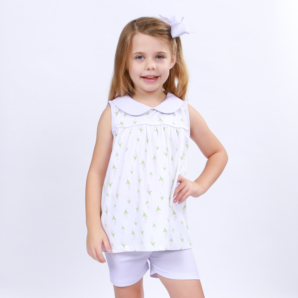 Lavender Tulips Shorts Set