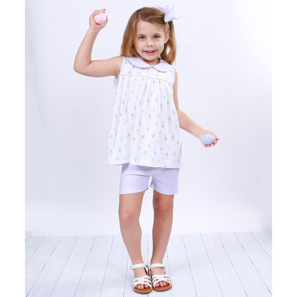 Lavender Tulips Shorts Set