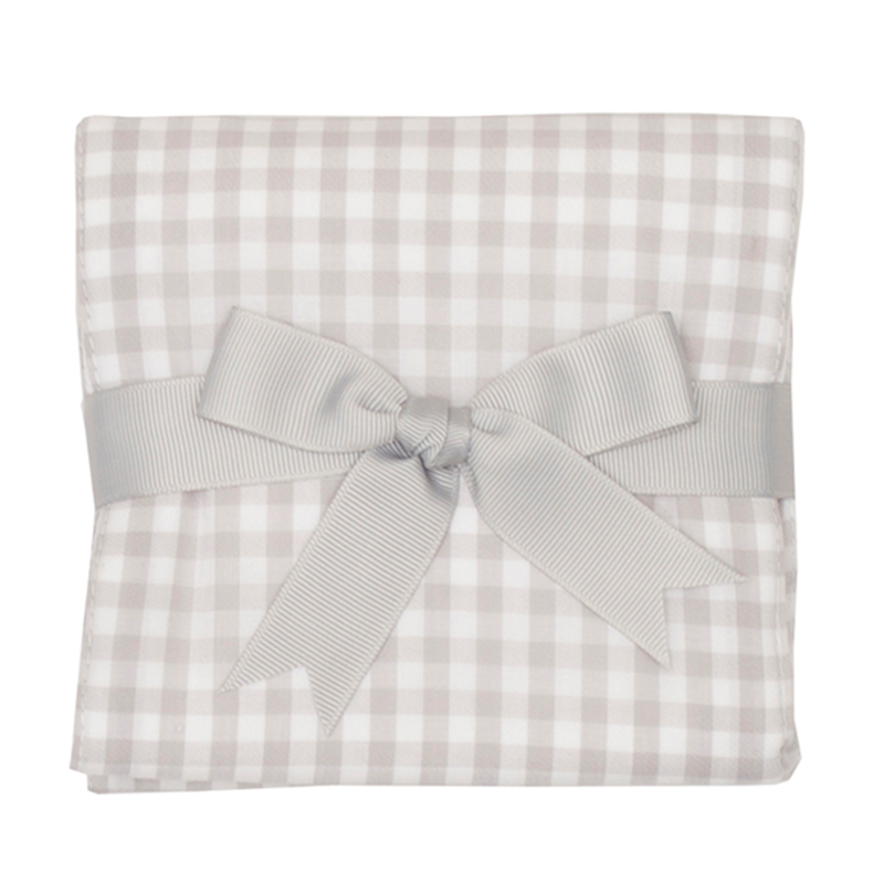 3 Marthas Grey Check Fabric Burp Cloth - Madison-Drake Children's Boutique