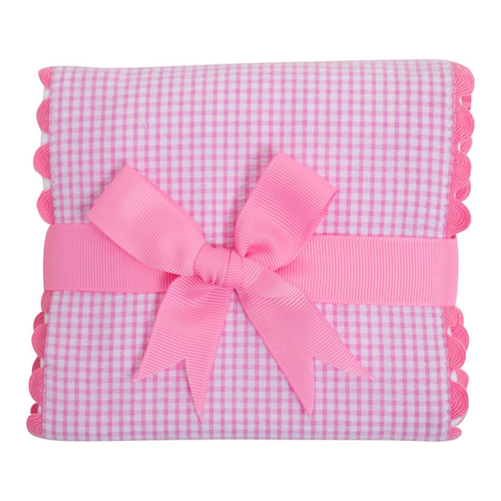 3 Marthas Pink Whale Fancy Fabric Burp Pad - Madison-Drake Children's Boutique
