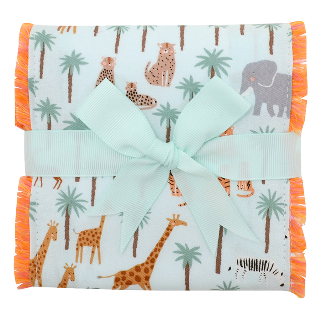 3 Marthas Safari Fancy Fabric Burp Cloth - Madison-Drake Children's Boutique