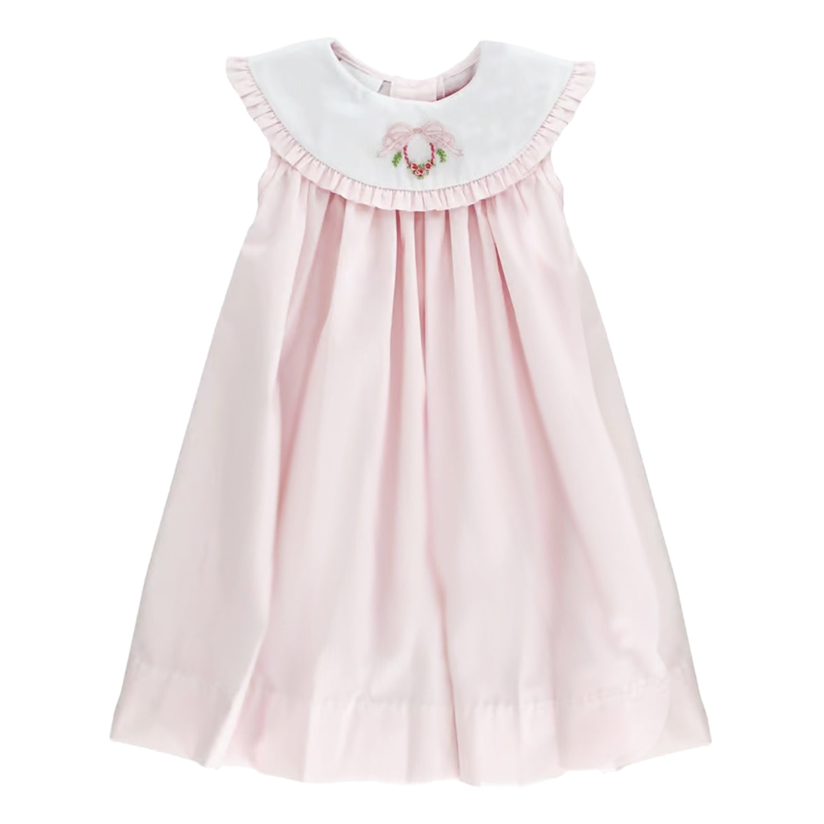 The Bailey Boys Pink Bow Wreath Embroidered Float Dress