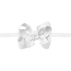 Beyond Creations White Baby Headband with Bow