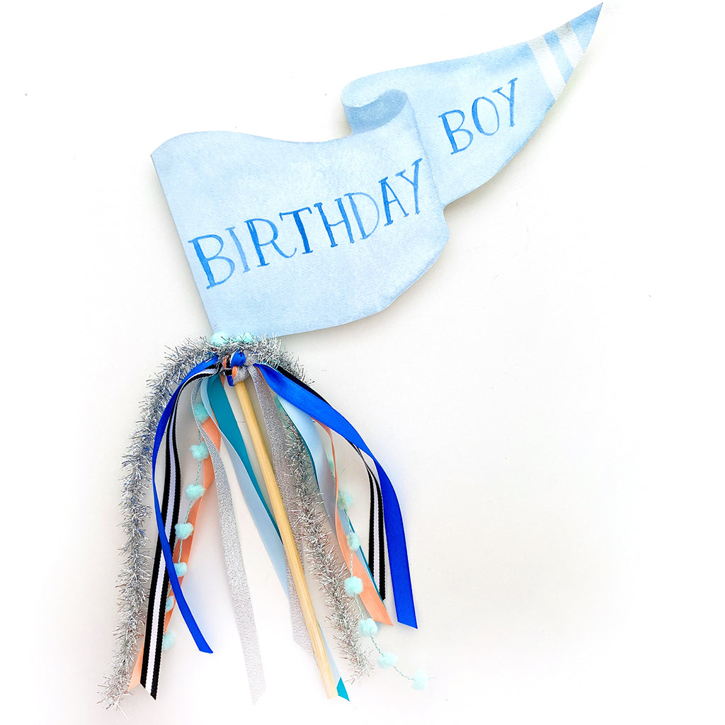 Boy Birthday Party Pennant Wand Celebration Prop