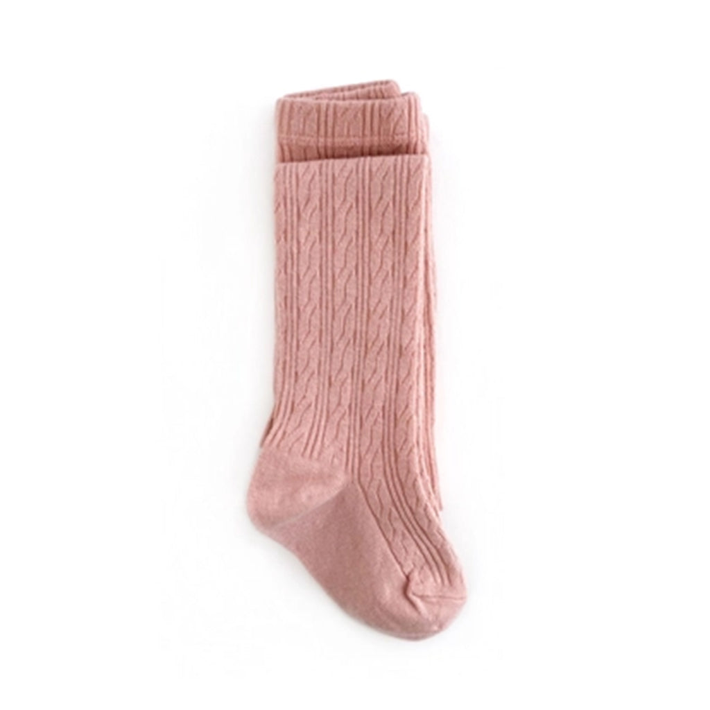 Blush Pink Cable Knit Tights by Little Stocking Company