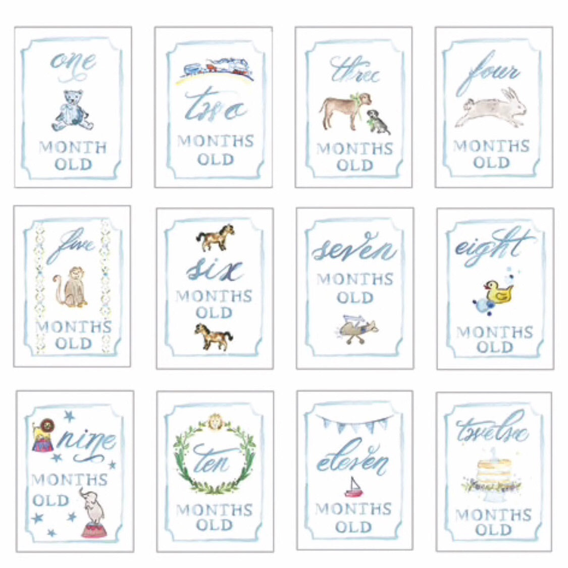 Month by Month Milestone Cards - Boy / Girl - Madison-Drake Children's Boutique