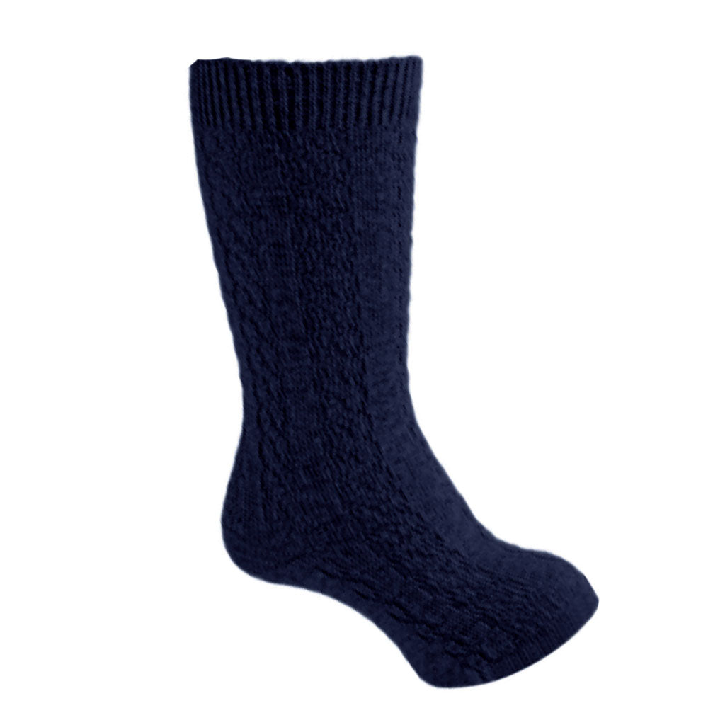 Girls Cable Knit Tights-Navy – School Blues