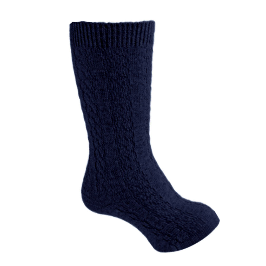 Carlomagno Boys / Girls Cable Knit Knee Socks - Navy - Madison-Drake Children's Boutique