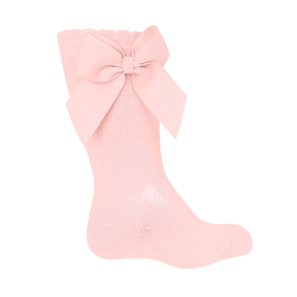 Carlomagno Girls Pink Bow Knee Socks - Madison-Drake Children's Boutique