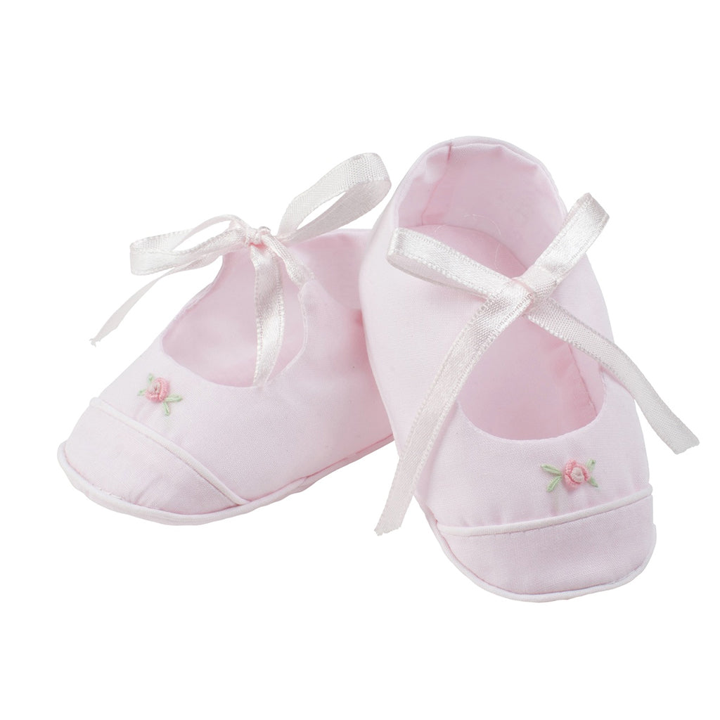 Feltman Brothers Baby Girl's Pink Take Home Newborn Rosebud Booties