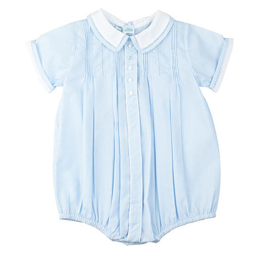 Feltman Brothers Baby Boys Blue Pintuck Bubble - Madison-Drake Children's Boutique