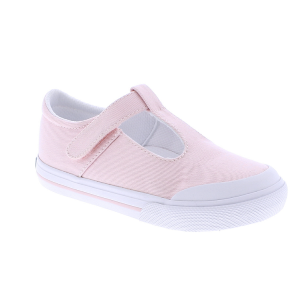 Footmates Drew Rose Pink Canvas T Strap Sneaker Madison Drake