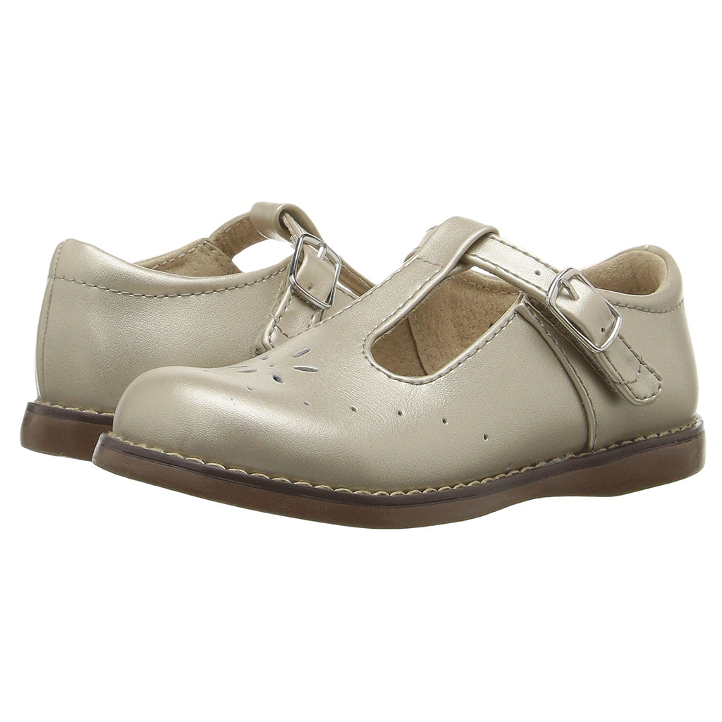 Footmates Girls Pearl Pearlized Sherry T-Straps - Madison-Drake Children's Boutique