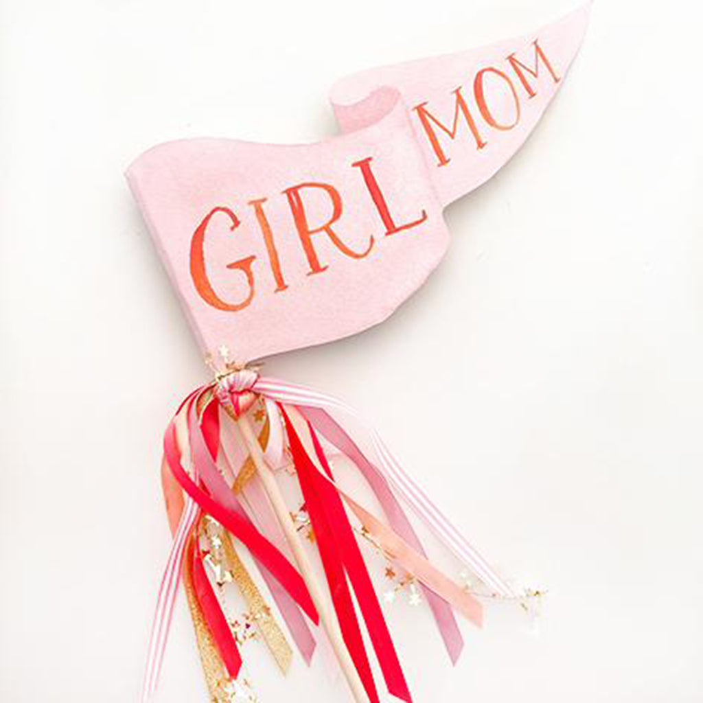 Girl Mom Party Pennant Wand Celebration Prop