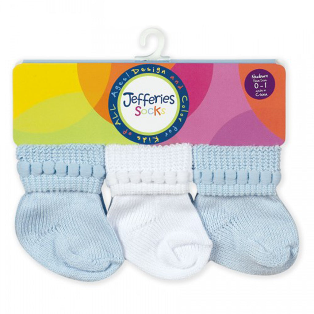 Jefferies Socks Baby Boy's Girl's Socks Rock-A-Bye Blue Pink White
