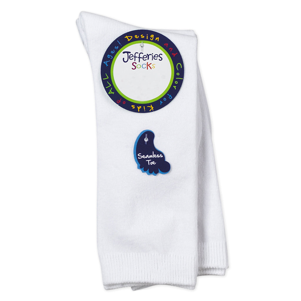 Jefferies Socks Big Hug White Knee Socks 2 pack - Madison-Drake Children's Boutique