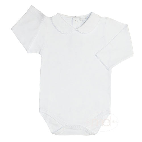Kissy Kissy Baby Girls White Collared Bodysuit - Long Sleeves - Madison-Drake Children's Boutique