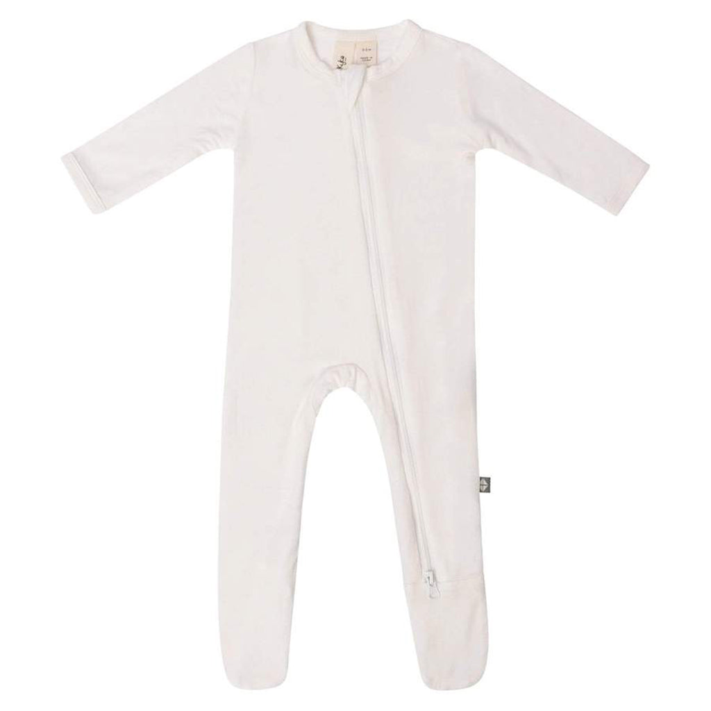 Kyte Baby Boy's or Girl's Zippered Footie Unisex Cloud White