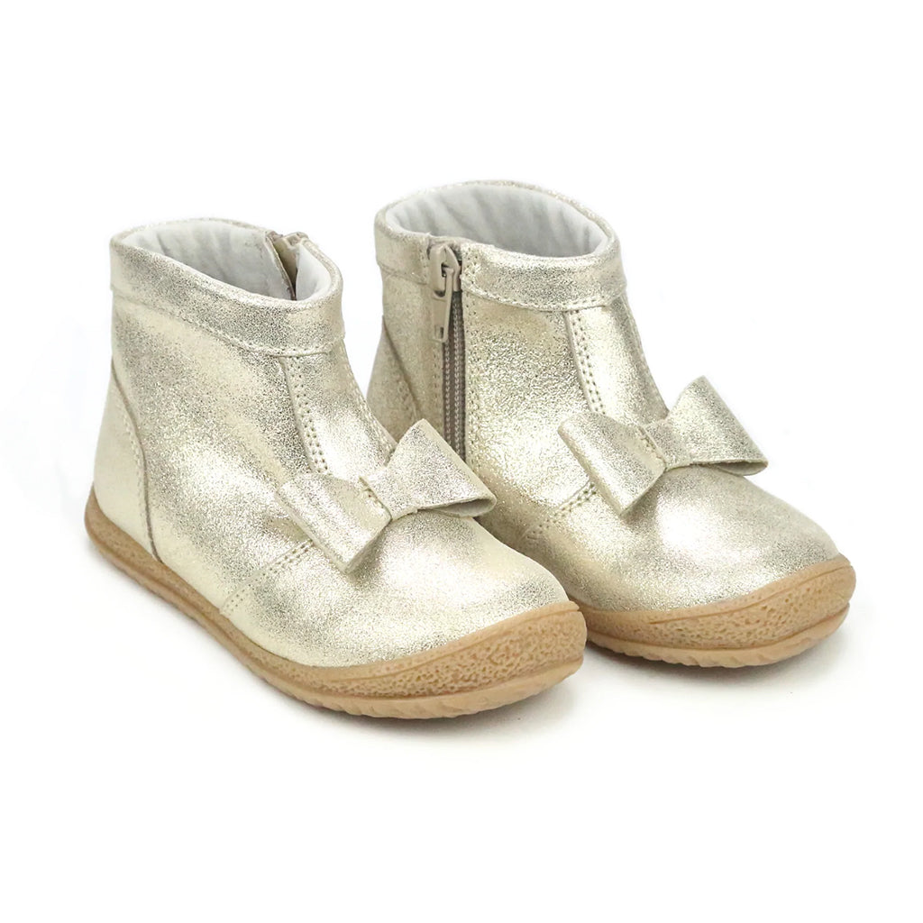 Little Girl's Champagne Suede Shimmer Hilary Bow Boot by L'amour