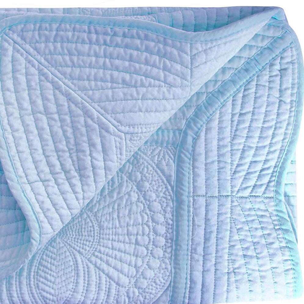 Heirloom Baby Quilt light blue