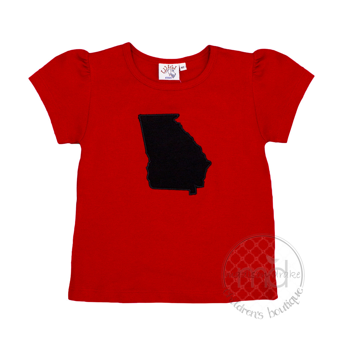 Little Girl's Appliqued State of Georgia Shirt by Luigi Kids